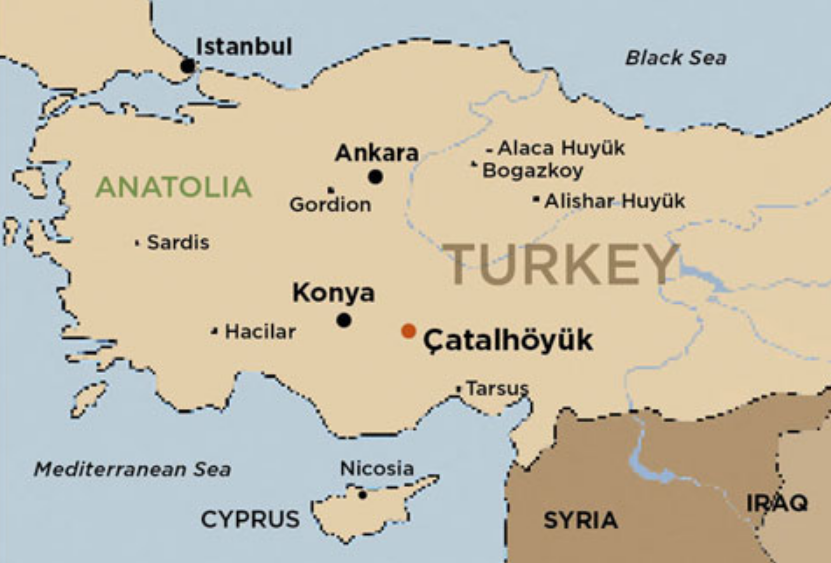 Catal Huyuk on world map
