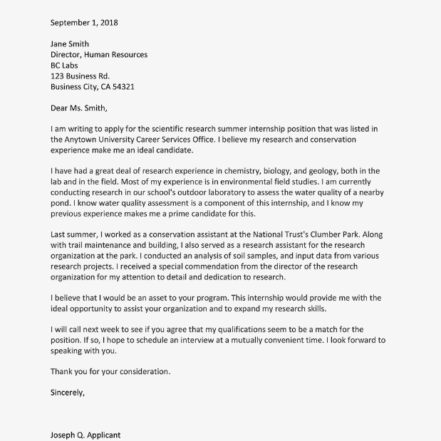 Summer Internship Cover Letter Samples from studyqueries.com