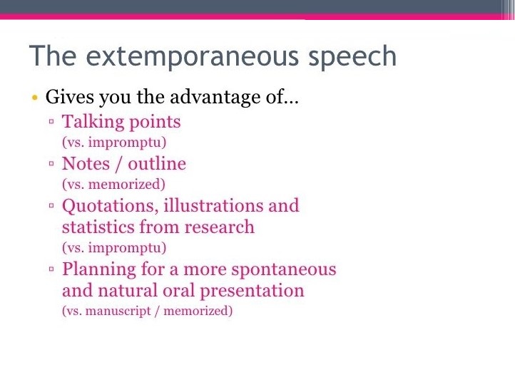 Extemporaneous Speech Advantages